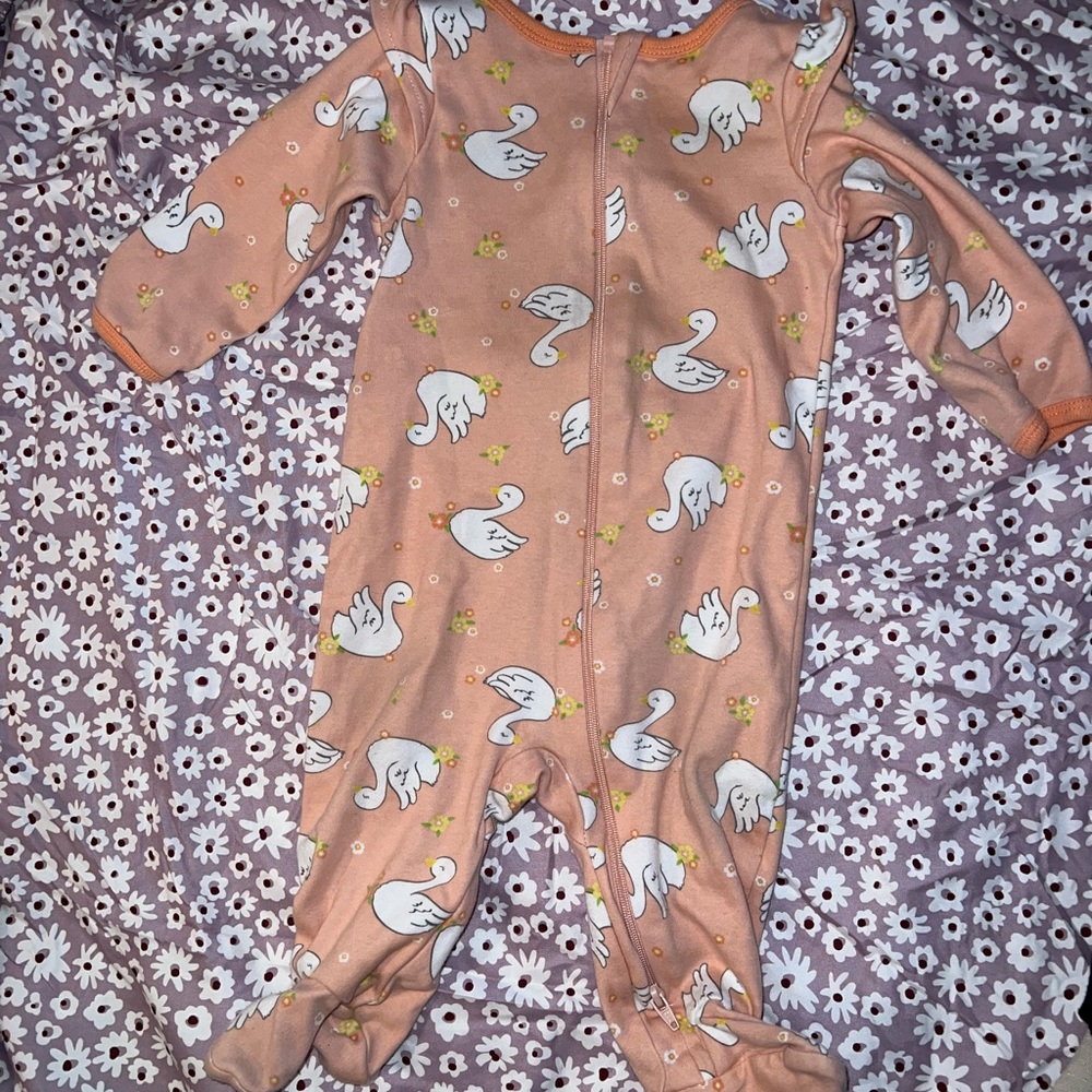 Swan & floral onesie